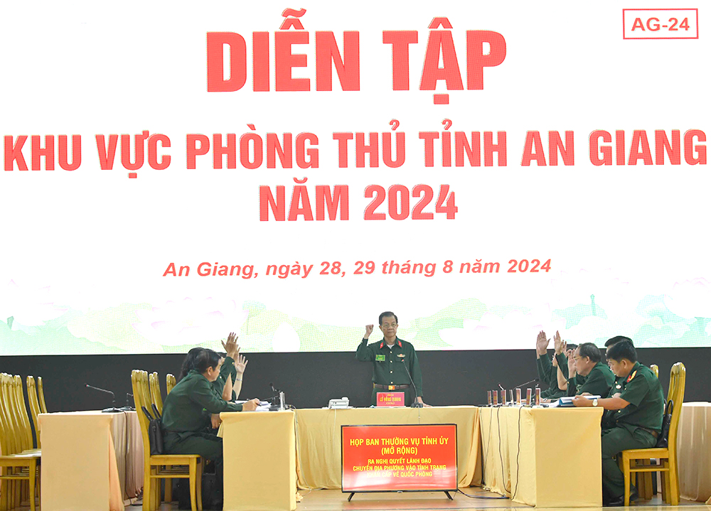 Hợp luyện lần 1 diễn tập khu vực phòng thủ tỉnh An Giang năm 2024