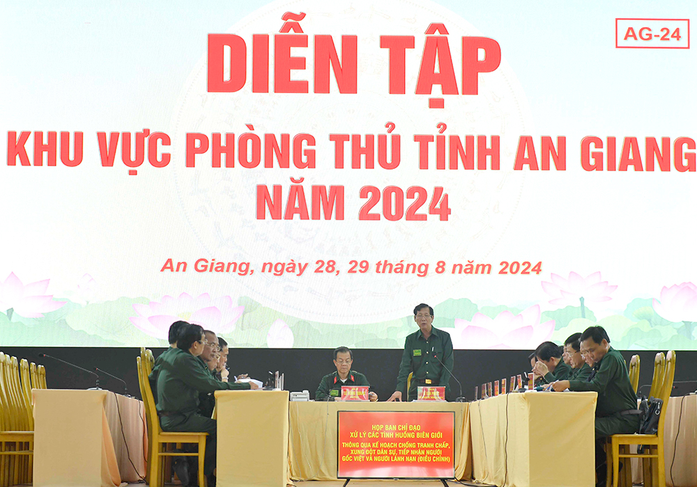 Hợp luyện lần 1 diễn tập khu vực phòng thủ tỉnh An Giang năm 2024