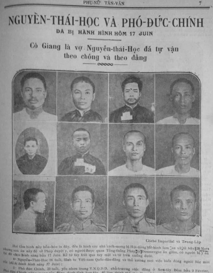 95 năm Khởi nghĩa Yên Bái  (10-2-1930 / 10-2-2025): Nguyễn Thái Học, Phó Đức Chính và các đồng sự trong Khởi nghĩa Yên Bái