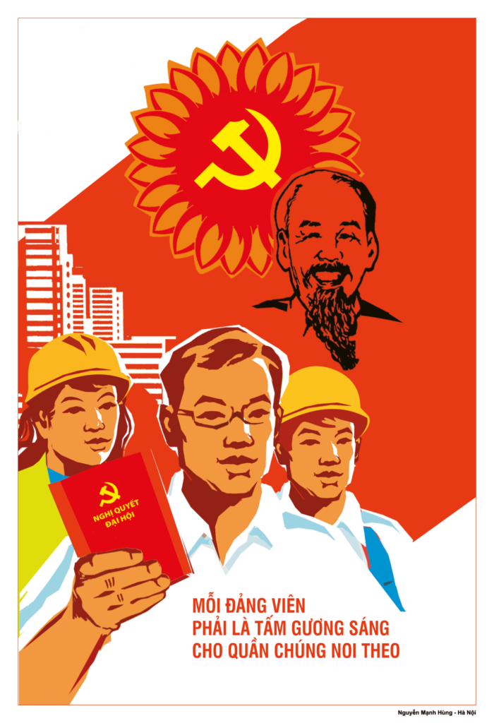 Tranh cổ động của Nguyễn Mạnh Hùng.